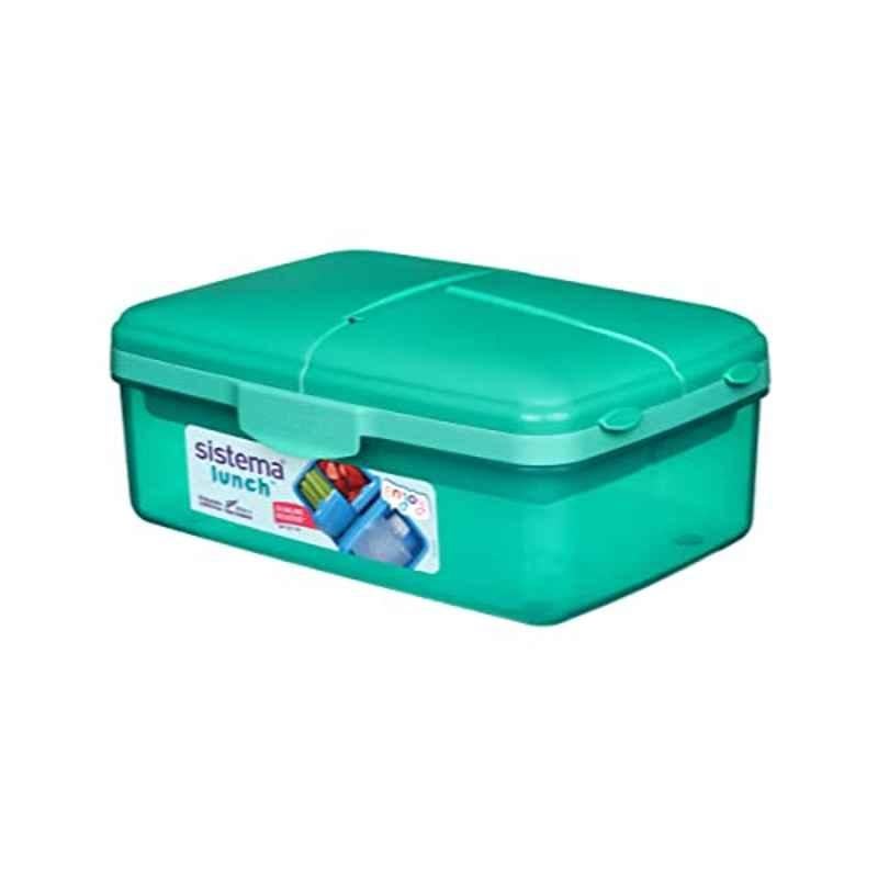 Sistema 1.5L Plastic Green Slimline Quaddie Colored Box, 23965