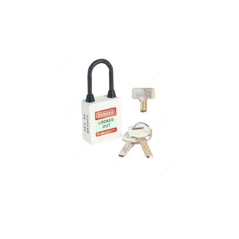 Loto-Lok 40x5mm Nylon White Three Point Traceability Lockout Padlock, 3PTPWKDMKN40
