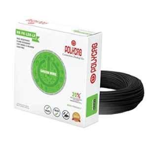 Polycab Green 1 Sqmm Black Single Core Multi Strand Heavy Duty FR PVC Housing Wire, Length: 90 m