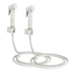 RN White.4 Health Faucet Set with Hose Pipe & Wall Holder for Toilet Cleaning (Pack of 2)