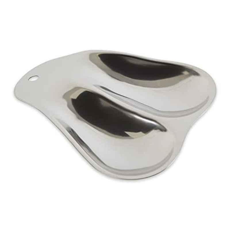 RSVP DBL-2 7 inch Stainless Steel Double Spoon Rest