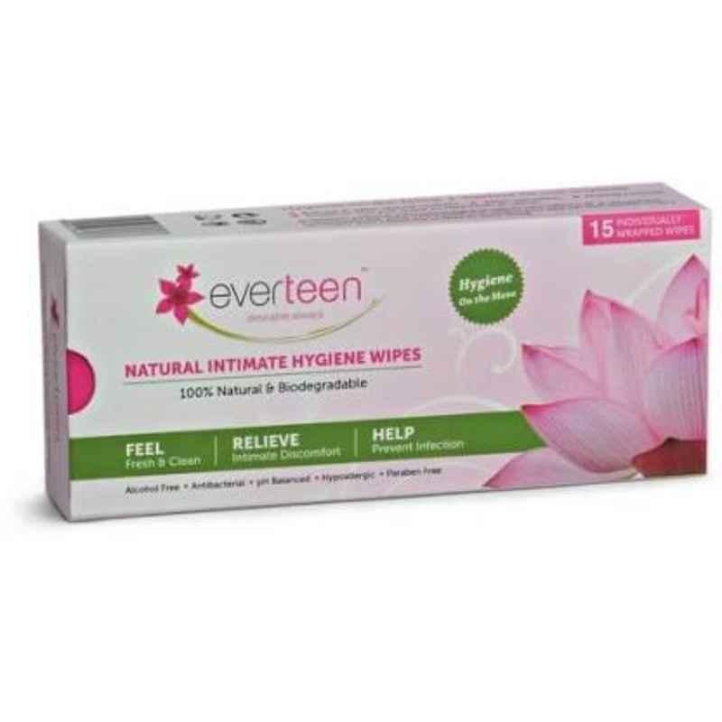 Everteen 15 Pcs Feminine Intimate Hygiene Wipes Box for Women