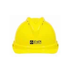Zain Safety Titan Apex-6001 HDPE Yellow 8 Point Textile Fitting Ventilated Safety Helmet with Wheel Ratchet Adjustment