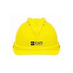 Zain Safety Titan Apex-6001 HDPE Yellow 8 Point Textile Fitting Ventilated Safety Helmet with Wheel Ratchet Adjustment