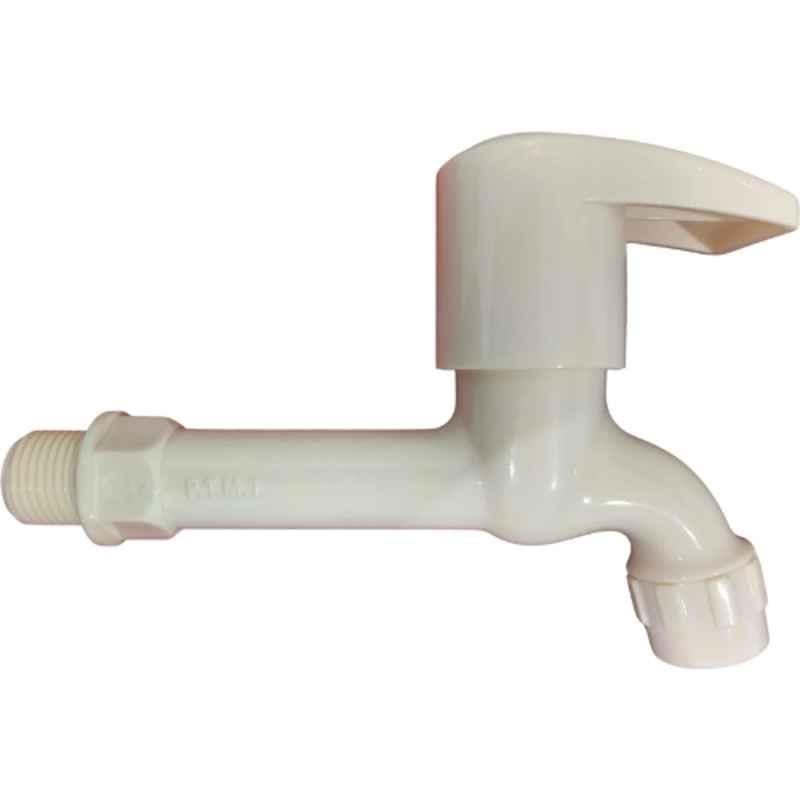 Truflo by Hindware Elegant 15mm PTMT Ivory Foam Flow Long Body Bib Cock, BELGTBC04IVM