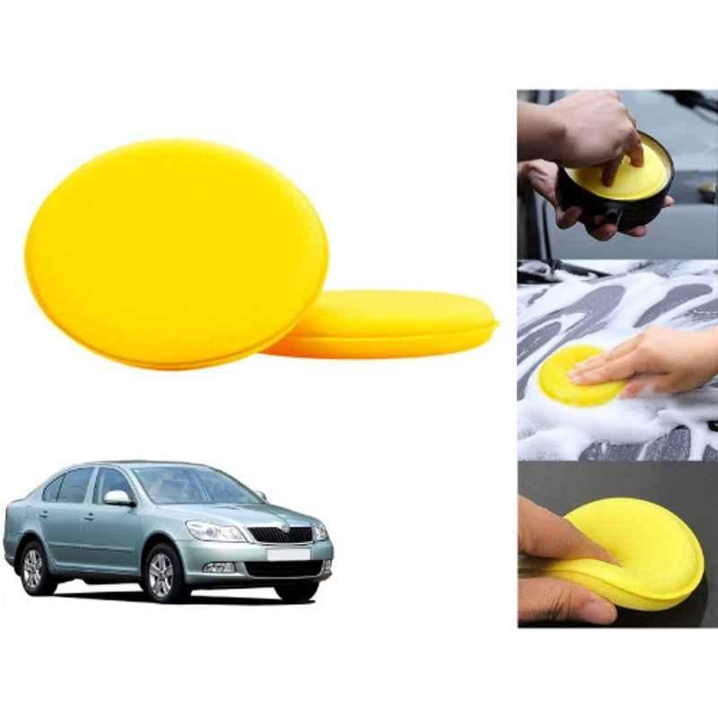 Auto Pearl Polyurethane Beige Washing & Waxing Polish Foam Sponge for Laura 2009-2013 (Pack of 2)