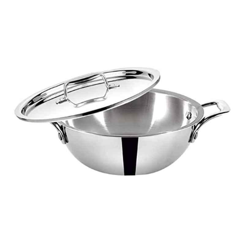 Baltra Triply 4.2L Stainless Steel Kadhai with Lid, BTP-204