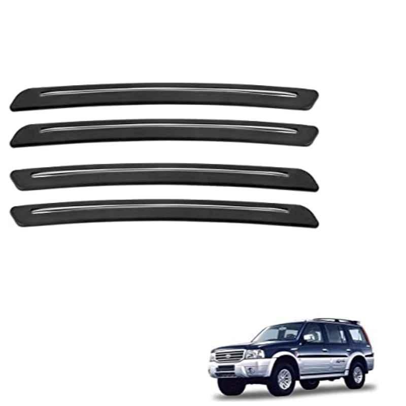 Kozdiko 4 Pcs Rubber Black Car Bumper Protector Set with Chrome Strip for for d Endeavour