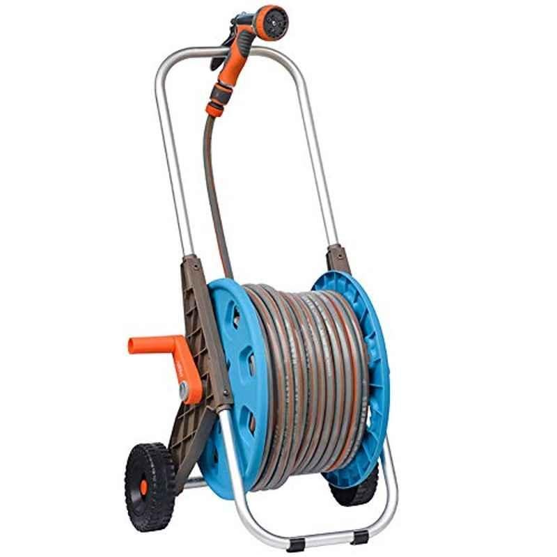 Buy Qinnliuu Portable Garden Water Hose Reel Cart With Wheels Hand Push  Garden Farm Hose Reel, With Water Pipe And Water Gun, Bracket Garden Hose  Cart With Wheels,30MOnline At Price AED 427
