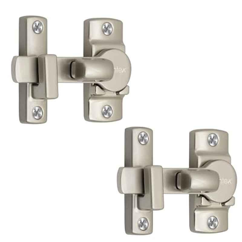 Plantex Zinc Satin Door Latch Lock for Bathroom, DTK-250 (Pack of 2)