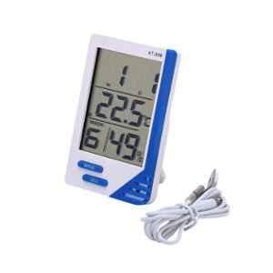 Swadesi By MCP KT-908 White & Blue Digital Room Thermometer with Humidity Indicator & Clock