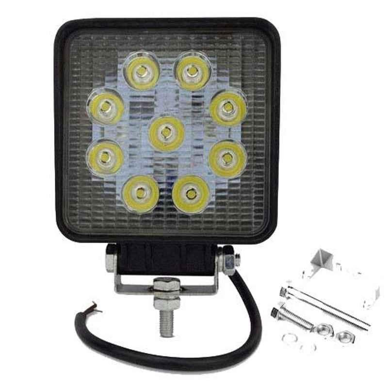 AllExtreme EX9SF1P 9 LED 4 inch 27W Square White CREE Spot Fog Light with Mounting Bracket