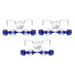 Ojass 10x4cm Stainless Steel Blue Solid Crystal Diamond Curtain Bracket with Support Clamp, SCB06SBLUE (Pack of 6)