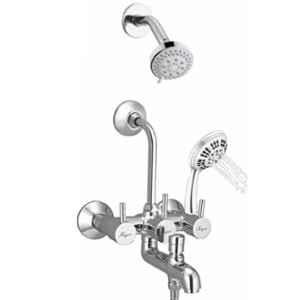 Mayur Ocich Flaro 3 Pcs Brass Wall Mounted 3-In-1 Wall Mixer Set with M-Flow & 5-Flow Handshower