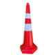 Ladwa 1000mm Orange PVC Traffic Safety Ballast Cone with Reflective Strips Collar