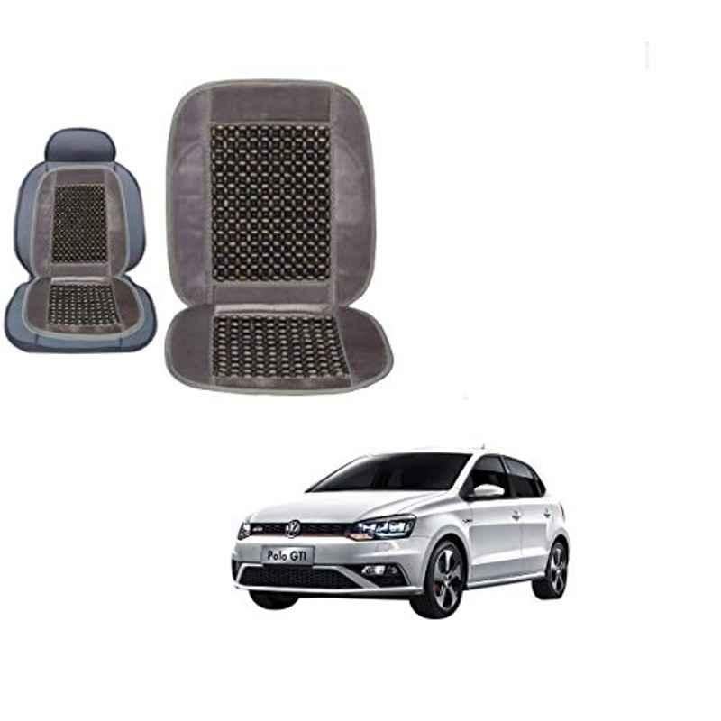 Kozdiko Wooden Bead Seat with Grey Velvet Border for Volkswagen Polo GTI