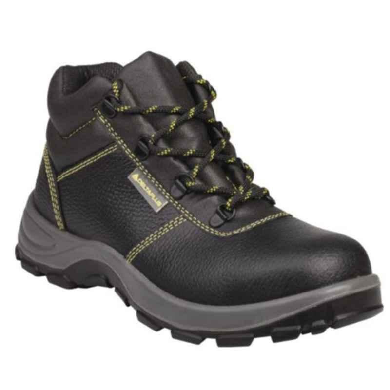 Deltaplus VE Gargas Il Leather Black Dual Density Safety Shoes, Size: 40