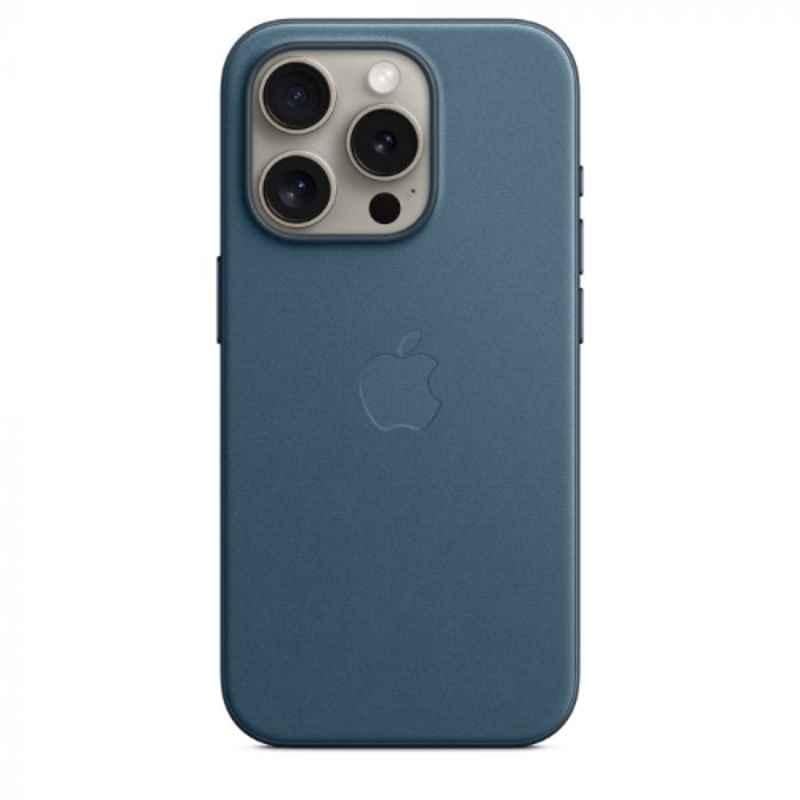 Apple iPhone 15 Pro FineWoven Pacific Blue Back Case with MagSafe, MT4Q3ZM/A