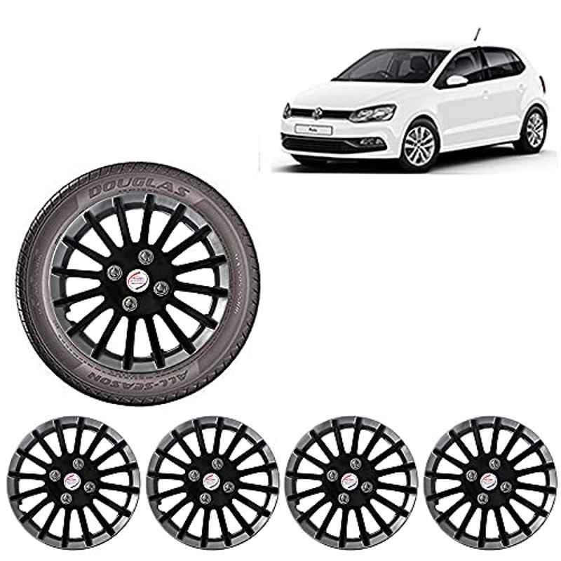 Auto Pearl 4 Pcs 15 inch ABS Black Car Wheel Cover Set for Volkswagen Polo Exquisite