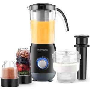 Longway Blend Pro 600W Black 4 Jars Mixer Grinder & Power Blender with Stainless Steel Blades & ABS Plastic Body