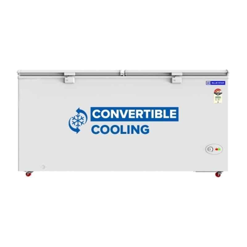 Blue Star 575 Litre 4 Star White Hard Top Double Door Deep Freezer, HT4-N575