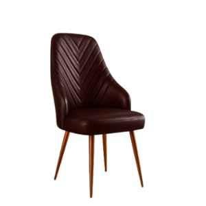 Zidle Helium Leatherette Elite Brown Visitor Dining Chair with Metal Taper Legs