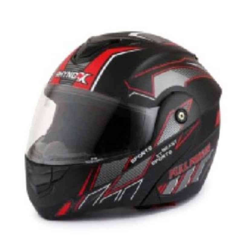 Rhynox RNX Beast Pro Decor s-09 Medium Red Full Face Motorcycle Helmet