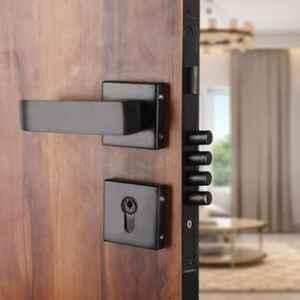 VIN KRAFT 60mm Stainless Steel Black Oxide Mortise Door Lock Handle Set with 3 Keys, VK005-ROSE-OSK-BLACK