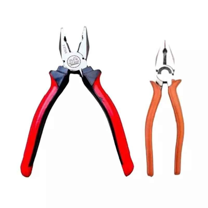 Sky Blue 8 inch Stainless Steel Lineman Plier, SBE470 (Pack of 2)