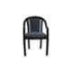 Supreme Ornate Plastic Medium Back Black & Blue Cushion Chair with Arm (Pack of 2)