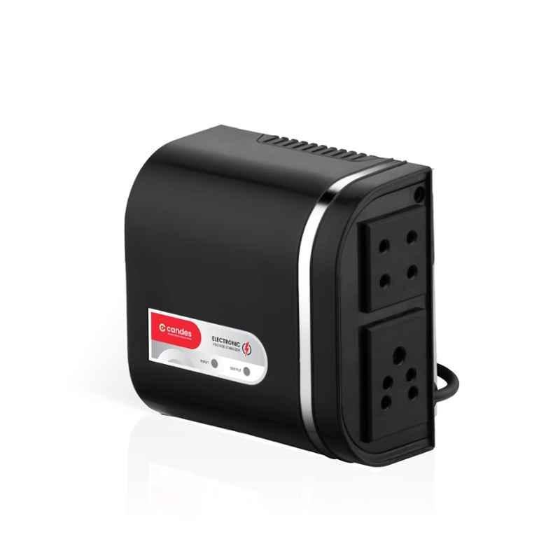 Candes 140-300V Electronic Black Voltage Stabilizer for Upto 55 inch TV & DTH