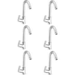Prestige Ocean Brass Chrome Finish Swan Neck Pillar Tap (Pack of 6)