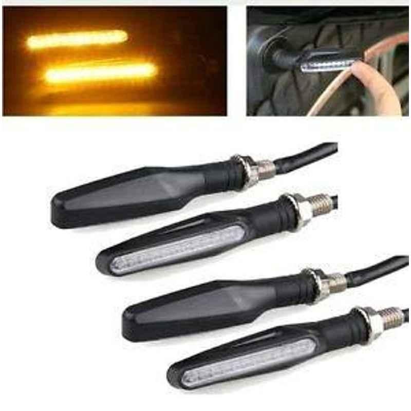 AOW 4X Flowing/Running Universal Motorcycle Motorbike LED Turn Signal Indicators Lights for Mahindra Gusto