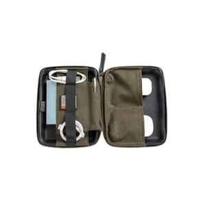 All Sorted Faux Leather Olive Rectangular Gadget Organiser Bag for Cables, Hard Disk & Mouse