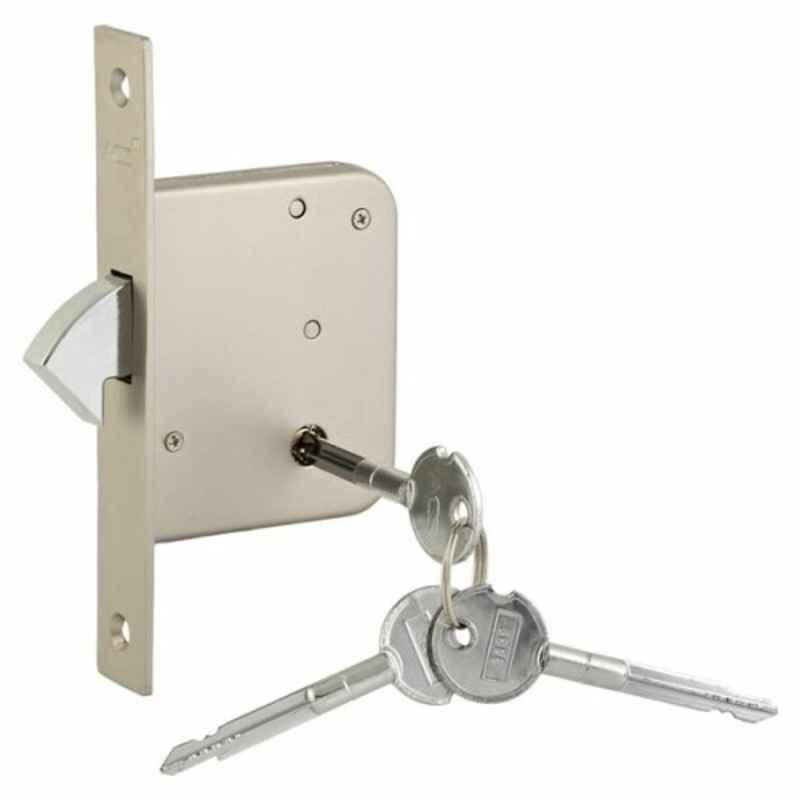 ACS 4 inch Silver Brass Door Lock with 3 Cross Keys, 356Cross