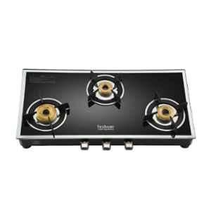 Hindware Vego 3B AI Glass Top Cooktop with 3 Brass Burner & Automatic Ignition, CT 100178