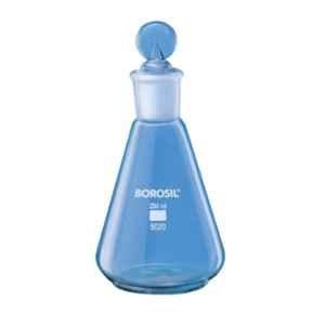 Borosil 1000ml Narrow Mouth Erlenmeyer Conical Flask with I/C Stopper, 5020029