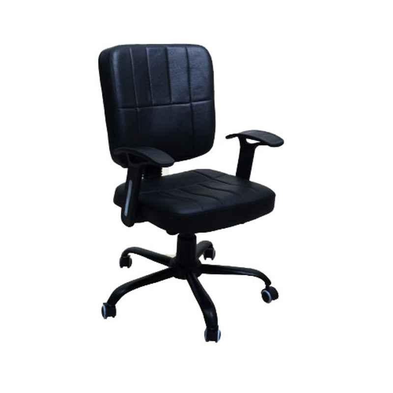 Rose Leather Black Low Back Office Chair, 106