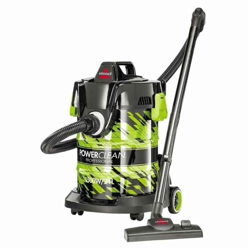 Bissell Powerclean Wet and Dry Canister Vacuum Cleaner, 2026E, 1500W, 220-240V, 21 L, Black and Lime