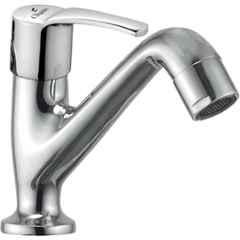 Cliquin Desire Topaz Cut Brass Chrome Silver Deck Mounted Pillar Cock Faucet
