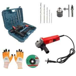 Hillgrove HGCM370M1 1200W 26mm Hammer Impact Drill Machine, 850W Angle Grinder, Drill Chunk, SDS Adapter, 5P cs SDS Plus Bits & 5 Pcs Masonry Drill Bits Combo, HGCM662