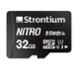 Strontium Nitro UHS-I 32GB MicroSDHC Class 10 Black Memory Card, SRN32GTFU1QR
