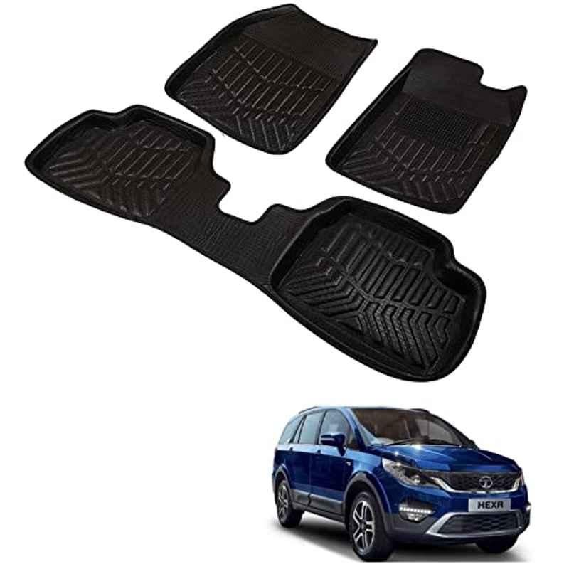 Kozdiko 3D Black Car Foot Mat Set for Tata Hexa, dshbdhb122