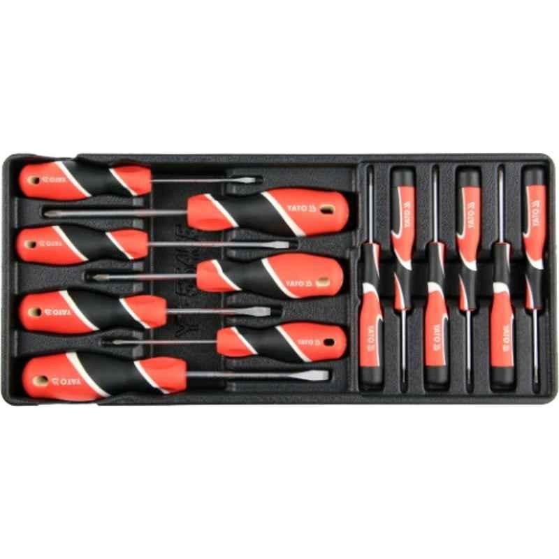 Yato 13 Pcs S2 Precision Screwdriver Set with 391x180mm Drawer Insert, YT-55455