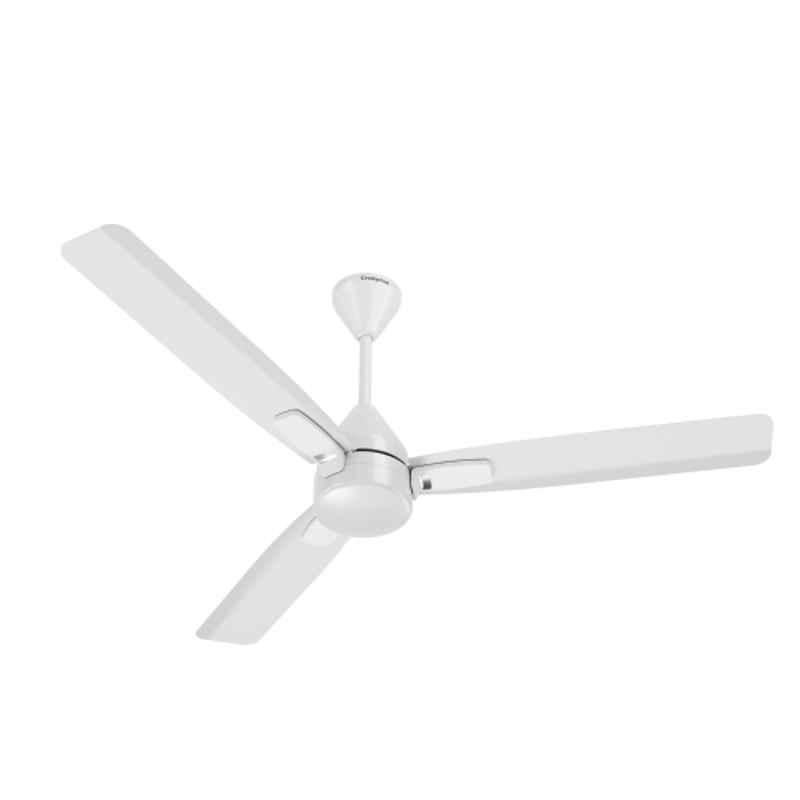 Crompton Energion Caelum 28W 350rpm 5 Star 3 Blade Aluminium Silver White Ceiling Fan with 4 Years Warranty, CFENCALGM48SWM5Z, Sweep: 1200 mm