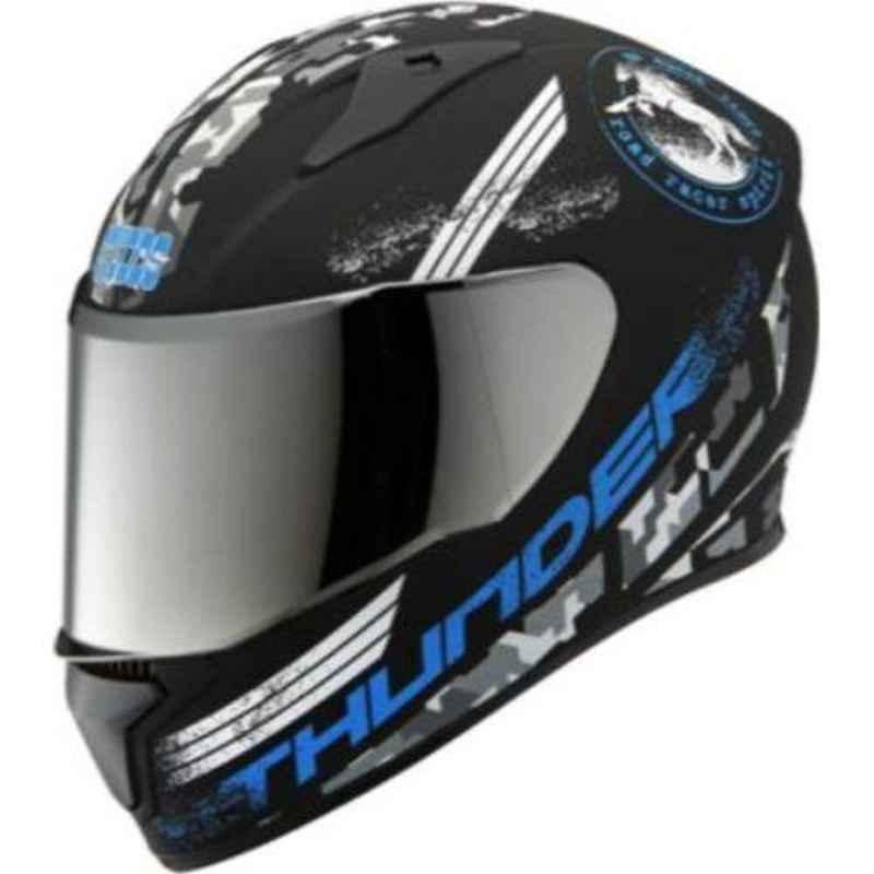 Studds Thunder D2 N1 M/R Matt Black Motorbike Helmet, Size (XL, 600 mm)