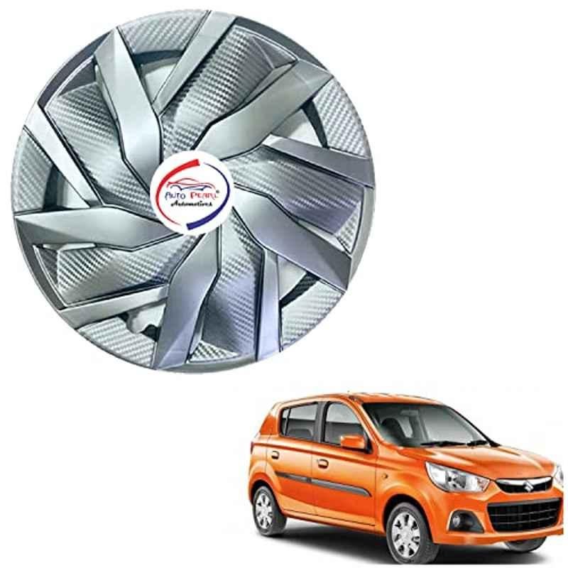 Auto Pearl 4 Pcs 13 inch ABS Silver EGS15 Hubcap Wheel Cover Set with Retention Ring for Daewoo Matiz