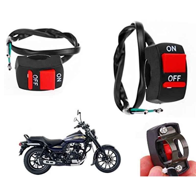 Auto Pearl 7/8 inch 12V Bike Fog Light Handle Bar Switch for Bajaj Avenger Street 150