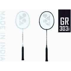 Yonex GR 303i 88g Black & White Strung Badminton Racquet (Pack of 2)