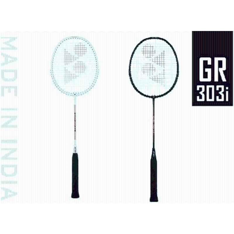 Yonex GR 303i 88g Black & White Strung Badminton Racquet (Pack of 2)